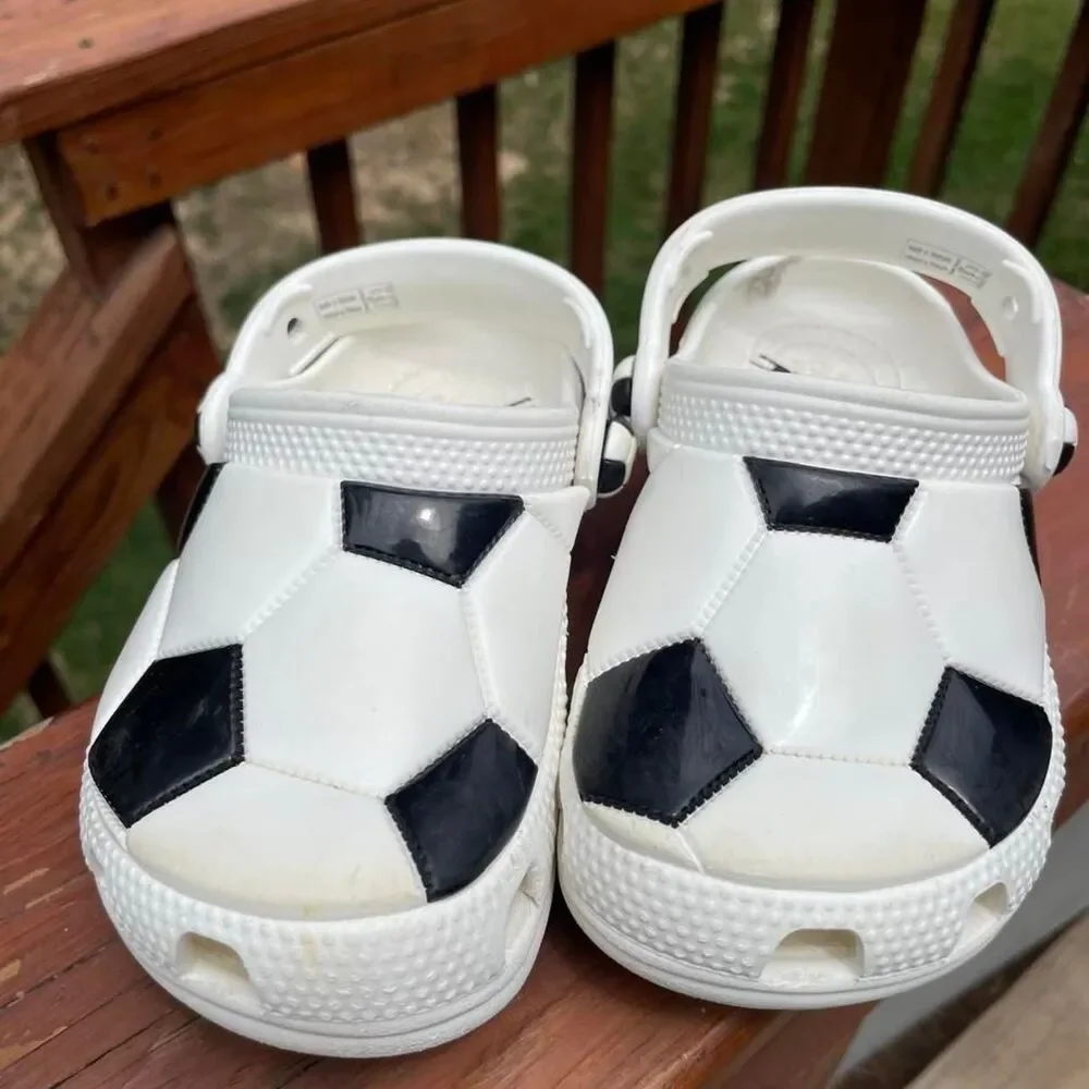 Toddler 9 Crocs Soccer Ball Water shoes Clogs